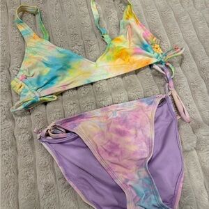 Tie-Dye Pastel Two-Piece Bikini - Multicolor